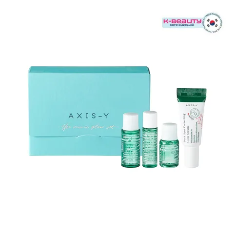 Axis-Y Mini Glow Hautpflege Set | Hydratisierende Aufhellungs-Essentials