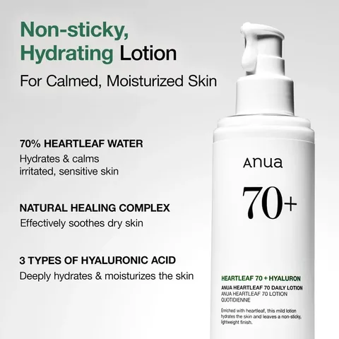 Heart Leaf Lotion 70% Moisturizer for Skin by Anwa Birch 200ml