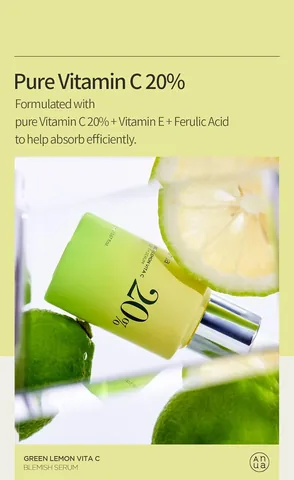 Green Lemon Vita C Skin Flaw Serum for All Genders, 20 ml