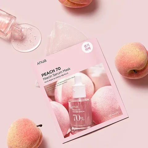 Peach and Niacin Hydrating Serum Sheet Mask by Anwa Birch 25ml