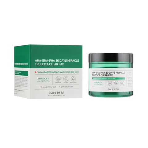 Beruhigende Baumwollpads mit Alpha-, Beta- und Polyhydroxy-Säuren zur Hautreinigung 125ml von Some By Mi