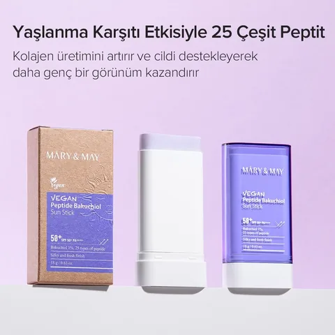 Mary May Vegan Peptide Bakuchiol Sun Stick Spf 50+ Pa++++ 18 g
