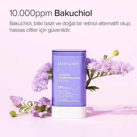 Mary May Vegan Peptide Bakuchiol Sun Stick Spf 50+ Pa++++ 18 g