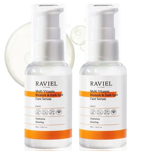 Raviel سيروم رافيل متعدد الفيتامينات للعناية بالبقع الداكنة، 2 × 50 مل