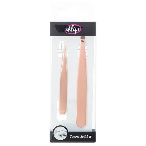 Eklips Dual Pinzette Set - Flach- und Spitzenspitzen für präzises Zupfen