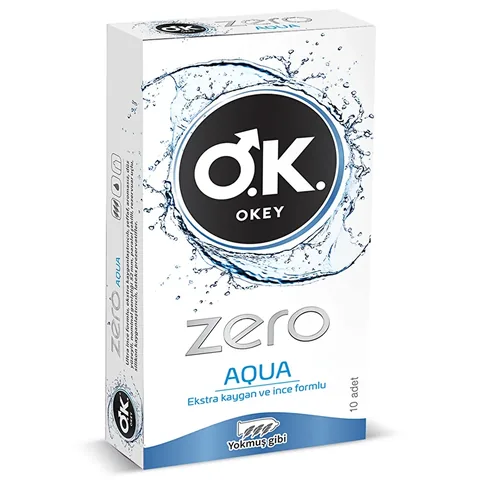 Okey Zero Aqua Extra Slippery And Thin Condoms 10 pcs