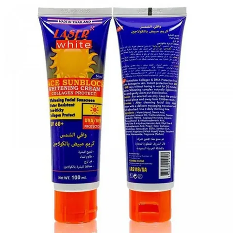 Laser White Face Sunblock Whitening Cream Collagen Protect 100 ml