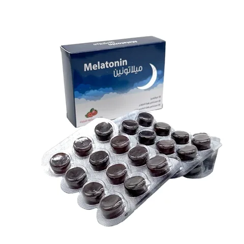 Two Bottles of Melatonin Dietary Supplement Sleep Tablets, Strawberry Flavor, 36 Pieces