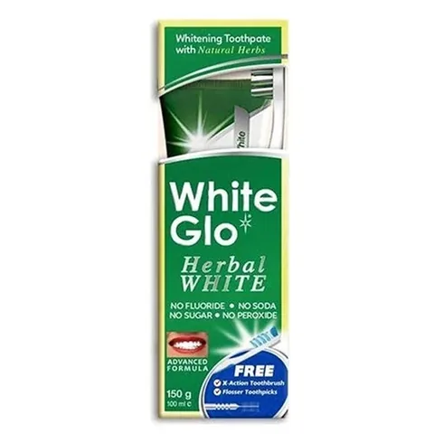 White Glo معجون أسنان وايت جلو العشبي المنعش والمبيض 150 جرام