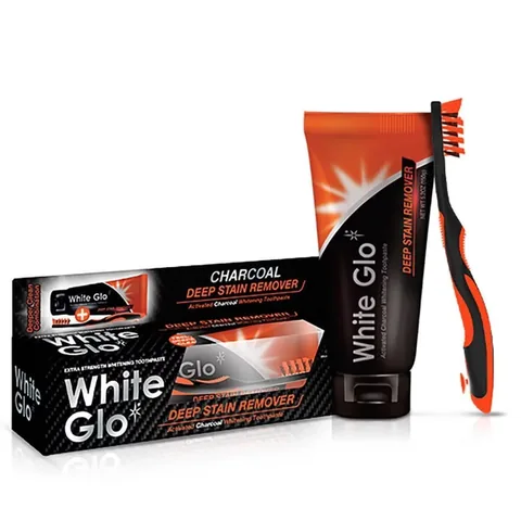White Glo معجون أسنان وايت جلو لإزالة البقع وتبييض الأسنان 100 مل هدية فرشاة أسنان