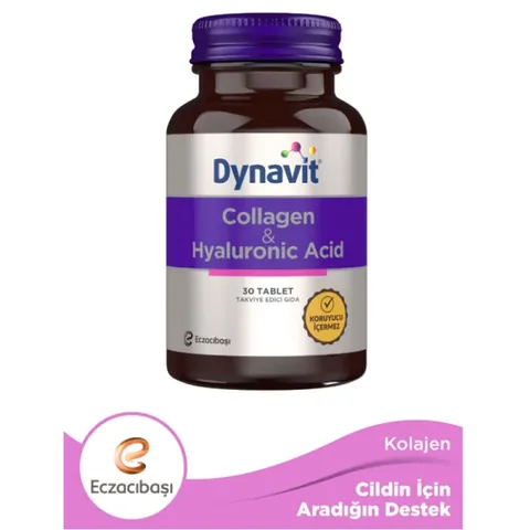 Dynavit دينافيت كولاجين + حمض الهيالورونيك 30 قرصًا