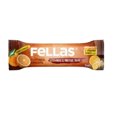 Fellas فيلاس بار فيتامينات وفواكه برتقال وزنجبيل 35 غرام
