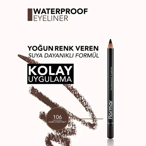 Flormar Waterproof Eyeliner 106 dark Chestnut