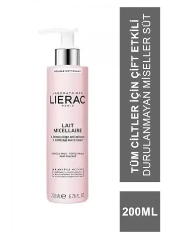 Lierac ليراك حليب ميسيلار منظف مزدوج للوجه والعينين 200 مل
