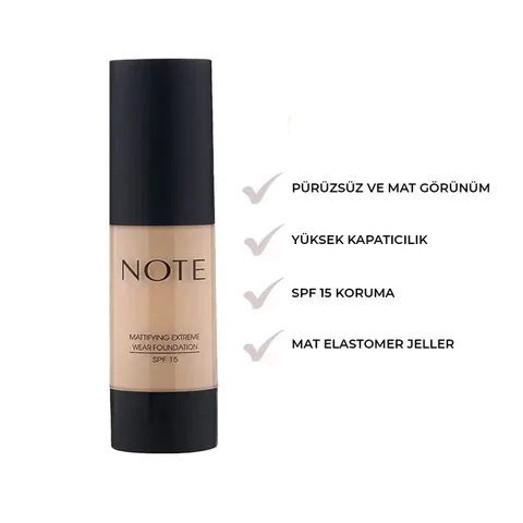 Note Mattifying Extreme Wear Foundation Spf 15 01 beige