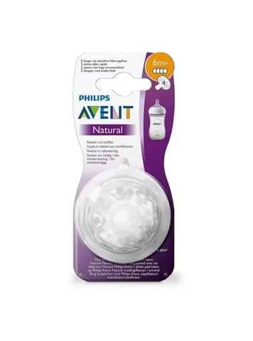 Соска для бутылочки Philips Avent Natural Y Cut 6+ месяцев упаковка 2 шт. для густой пищи