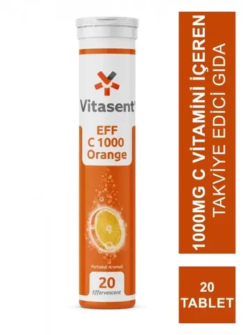 Vitasent مكمل غذائي فيتاسنت إي أف سي 100، 20 قرص فوار
