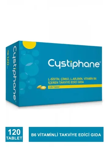 Bailleul Dermatoloji Cystiphane Food Supplement containing L-Cystine, Zinc, L-Arginine, Vitamin B6 120 Tablet