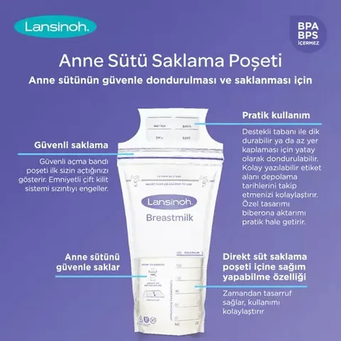 Conservez Sûrement le Lait Maternel avec Lansinoh Stériles