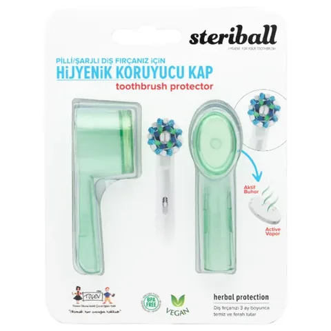 Steriball Hygienic Toothbrush Holder for Battery-powered or Rechargeable Toothbrushes - Green
