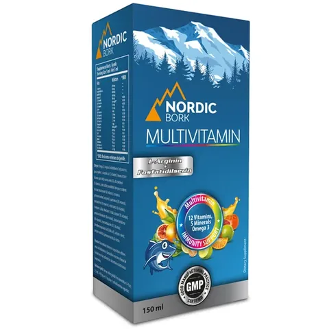 Nordic Bork Omega-3 with Multivitamin Dietary Supplement Syrup 150 ml