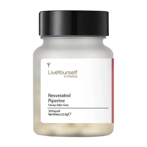 LiveYourself Resveratrol Piperine Food Supplement 30 Capsules