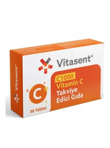 Vitasent C1000 Vitamin C Tabletten - Immunsupport, 30 Stück