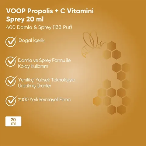 Food Supplement Containing Voop Propolis And Vitamin C 20 ml