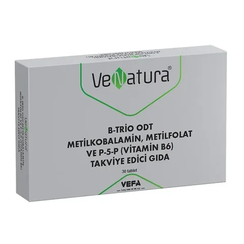 VeNatura B-Trio ODT Methylcobalamin, Methylfolate and P-5-P Food Supplement 30 Tablets
