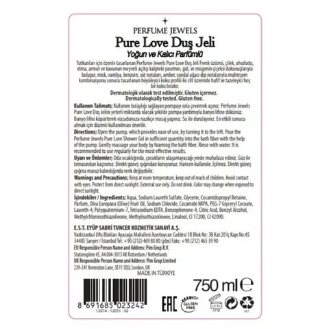 Eyüp Sabri Tuncer Pure Love Shower Gel 750 ml