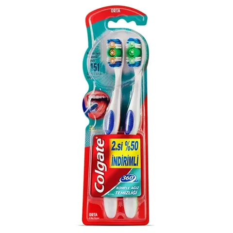 Colgate 360 complete Oral Cleaning Toothbrush 1+1 - Medium