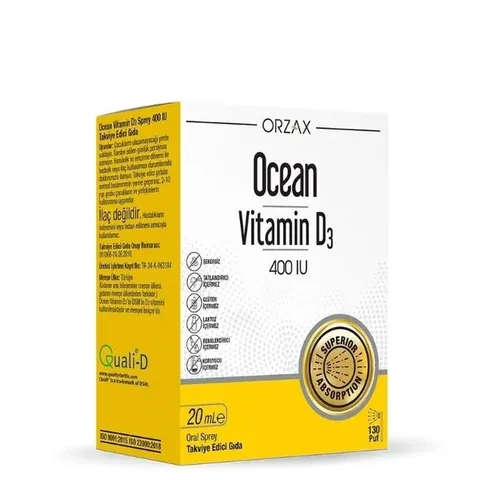 Orzax بخاخ أورزاكس أوشن فيتامين د3 400 وحدة دولية 20 مل