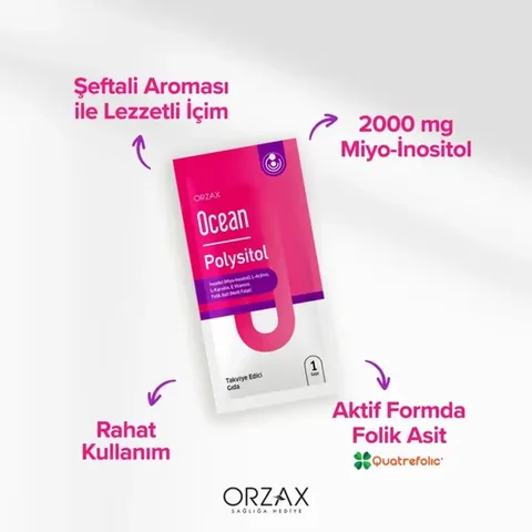 Оrzax Океан Полиситол Пищевая добавка 30 саше - Фолиевая кислота 400 мкг
