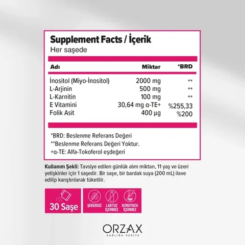 Оrzax Океан Полиситол Пищевая добавка 30 саше - Фолиевая кислота 400 мкг