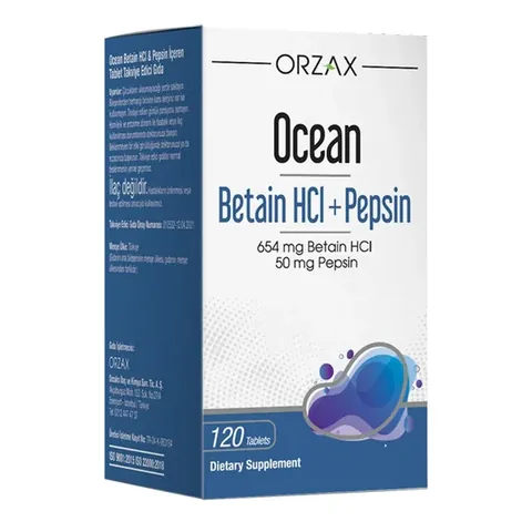 Orzax Ocean Betain HCI+ Pepsin Dietary Supplement 120 Tablets