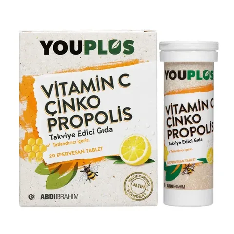 Youplus Vitamin C Zinc Propolis 20 Effervescent Tablet