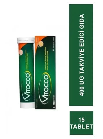 Abdi İbrahim Vitocco Food Supplement Containing Vitamin Minerals 15 effervescent Tablets
