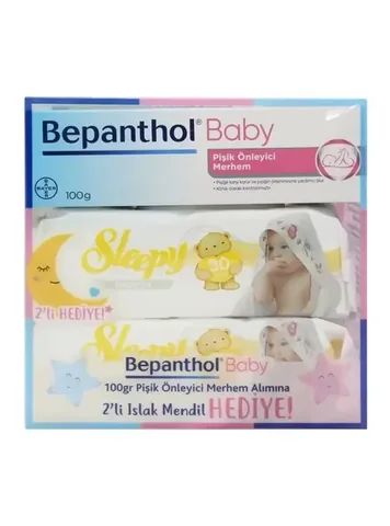 Bepanthol Baby Wundschutzsalbe &amp; Schlafende Feuchttücher Geschenkset