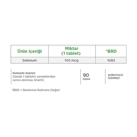 Eczacıbaşı Dynavit Selenium 100 mcg Dietary Supplement 90 Tablets