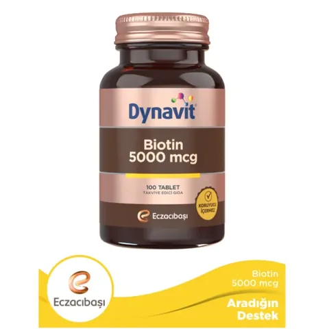 Dynavit Biotin 5000 mcg - Unterstützung für gesundes Haar, Haut und Nägel