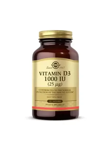 Solgar Vitamin D3 1000 IU (25 µg) 100 Softgel Capsules