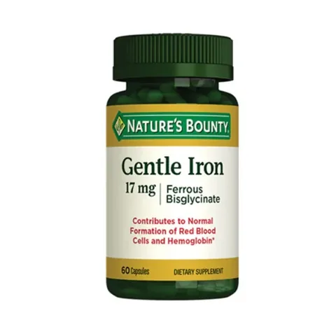 Natures Bounty Gentle Iron 17 mg Dietary Supplement 60 Capsules