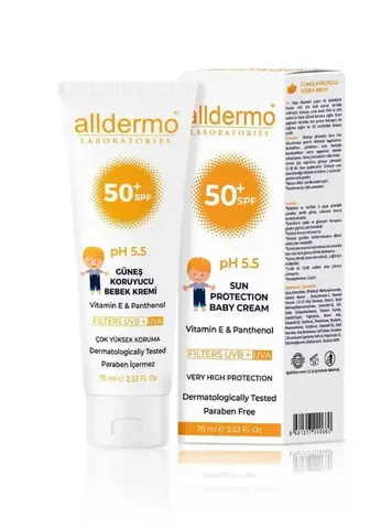 كريم واقي شمس pH 5.5 SPF 50+ 75 مل من ألديرمو Alldermo