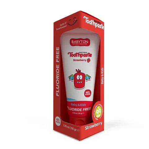 Babyton Organic Toothpaste For Babies and Children Strawberry Flavored 50 gr