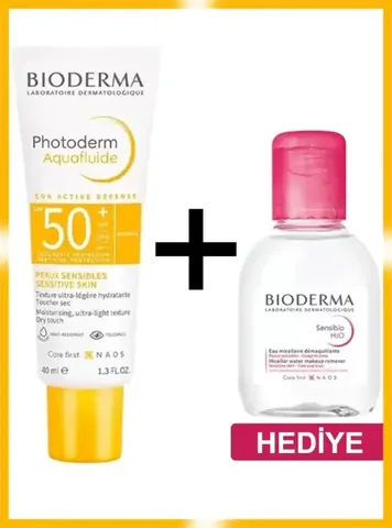 Bioderma Photoderm Aquafluid Spf50+ 40 ml Sensibio H20 100 ml Gift