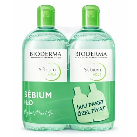 Bioderma Sebium H2O Face and Makeup Cleansing Water 2 x 500 ml