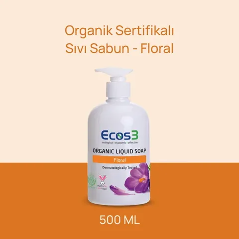 Ecos3 صابون سائل عضوي إيكوس3 برائحة الزهور 500 مل