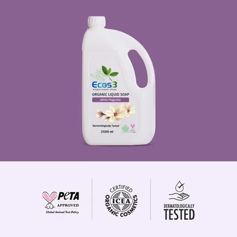 Ecos3 صابون سائل عضوي إيكوس3 برائحة الماغنوليا البيضاء 2500 مل