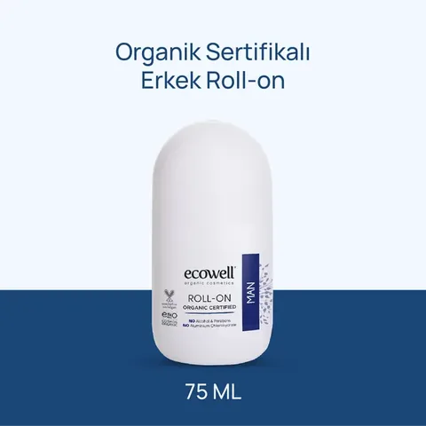 Ecowell Bio Roll-On Deodorant für Männer, 75 ml
