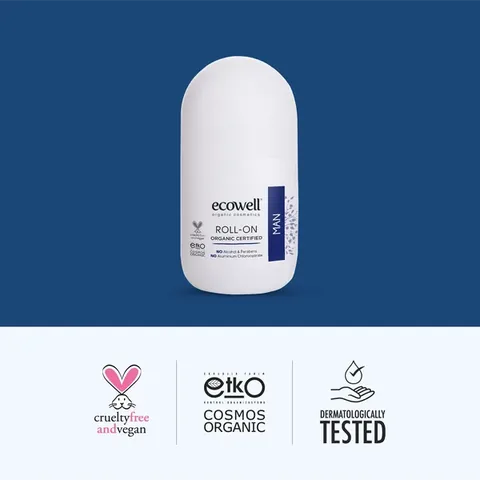 Ecowell Bio Roll-On Deodorant für Männer, 75 ml